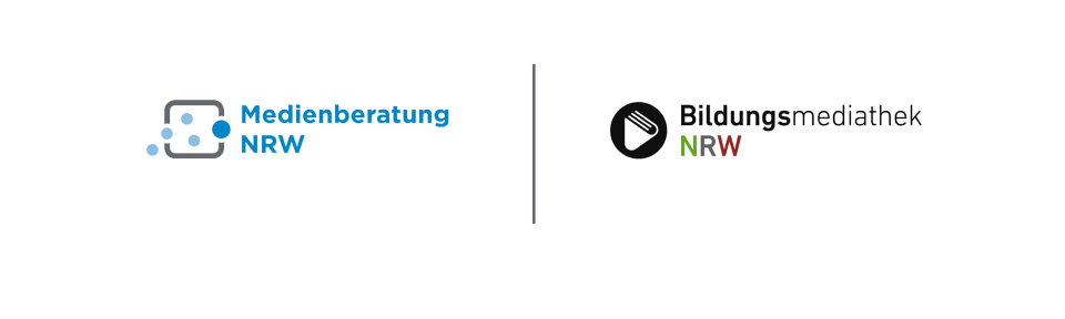 Das Bild zeigt die Logos der Medienberatung NRW und der Bildungsmediathek NRW.